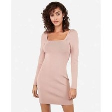 Express X Negin Mirsalehi Fitted Puff Sleeve Sweater Dress S