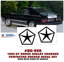Qg-950 1983-87 Dodge Shelby Charger - Pentastar Rocker Decal Set - Licensed