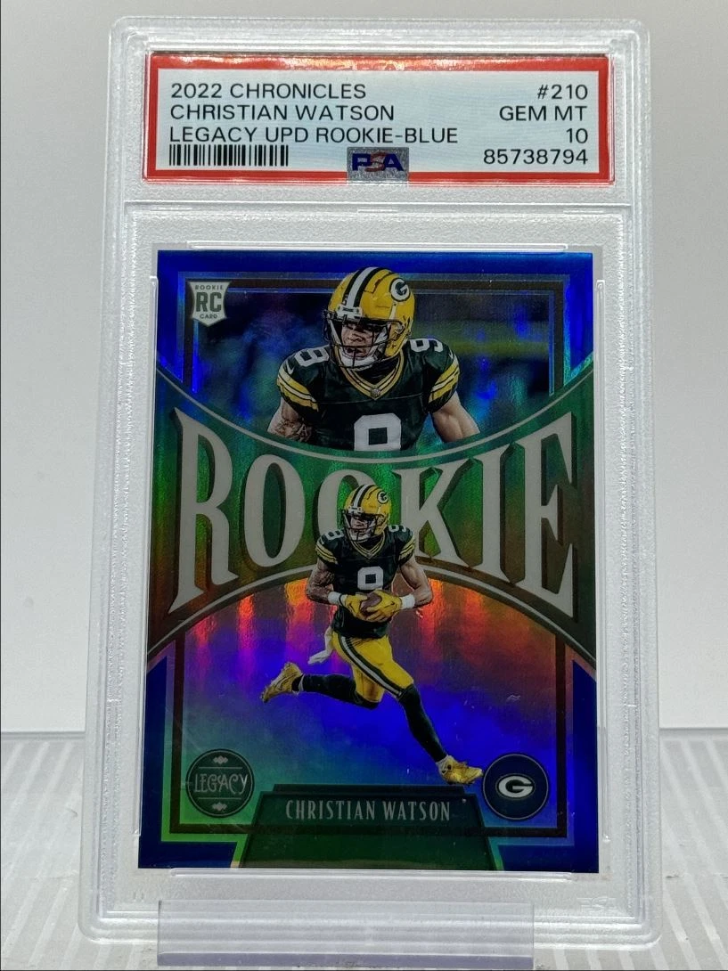 Christian Watson Panini Chronicles Legacy Update Rookies #210 Blue