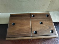 28 Piece Solid Walnut Wooden Domino Set with Slide Top Storage Box
