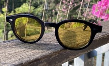 Vintage Yellow Sunglasses Men Black Glasses Johnny Depp Glasses Unisex UV400