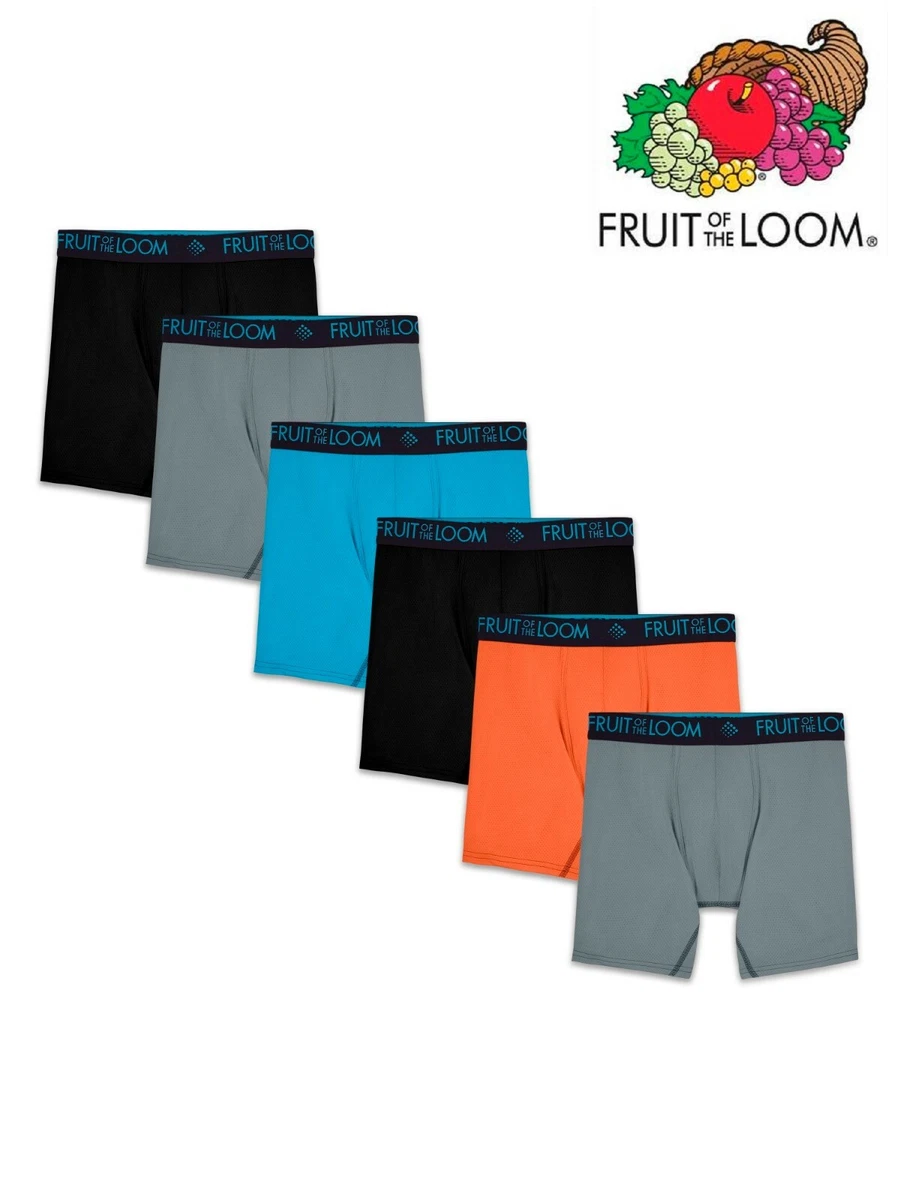 Fruit Of The Loom Men's Breathable Cooling Micro-Mesh Boxer Brief, 5 Pack