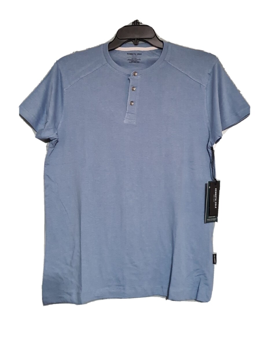T-shirt Uomo Kenneth Cole Techni-Cole - Slim Fit, Henley 3 Bottoni, Nero, Taglia M - Foto 5