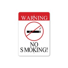 Warning No Smoking Metal Sign
