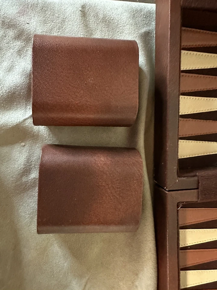 Vintage Cardinal Backgammon Game With Brown Travel Case Complete - Image 2 of 4