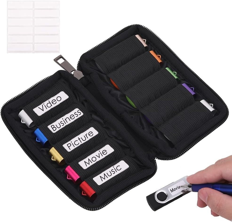 Soft padded USB flash drive case 6.3 x 3.54 x 1.18 inches protective storage-image