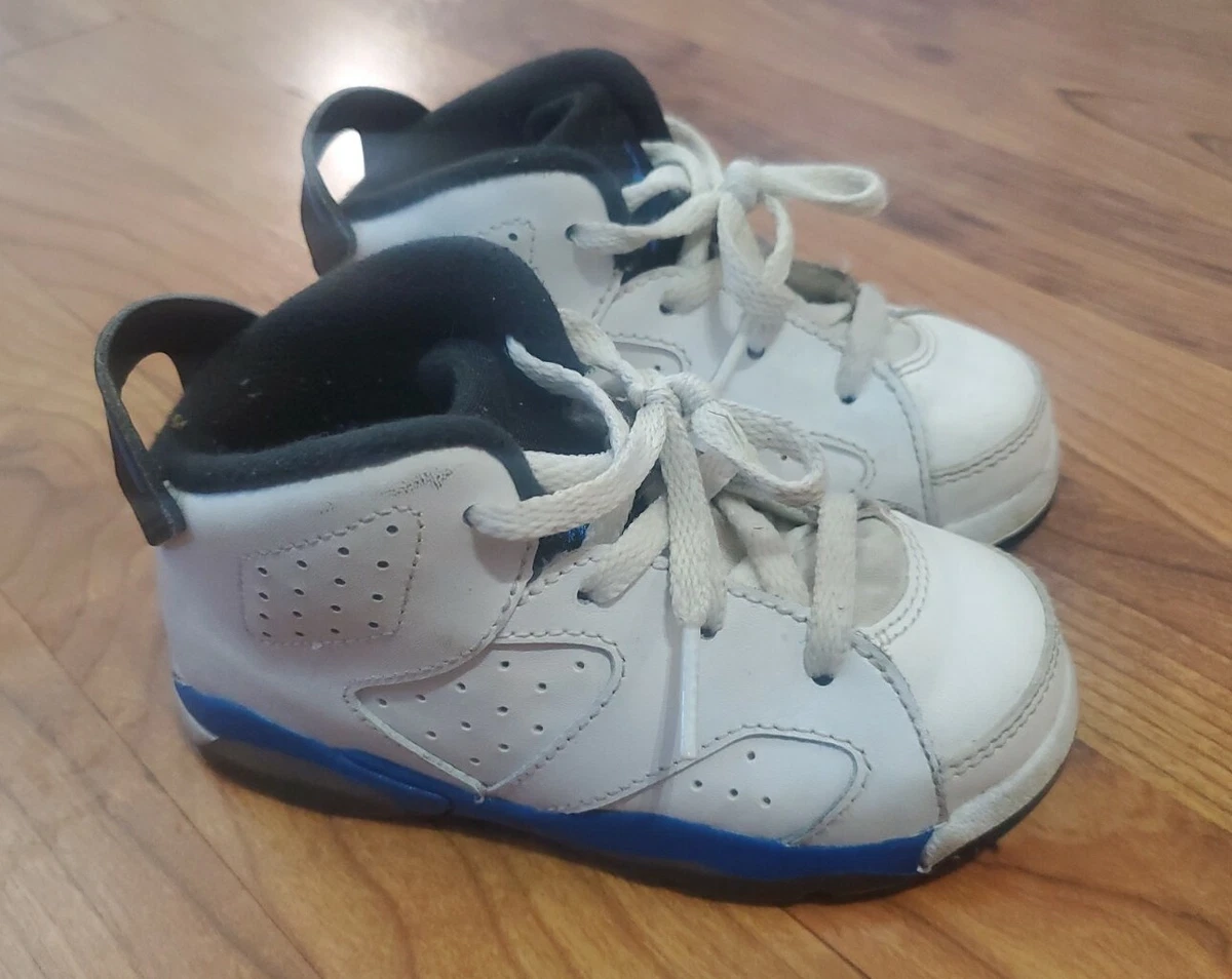 Nike Air Jordan Retro IV 6 Toddler Kid TD Size 8C White Blue