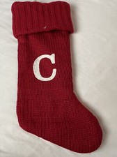 Letter C Knit Monogram Stocking Wondershop Red Holiday Initial Xmas Target 20"