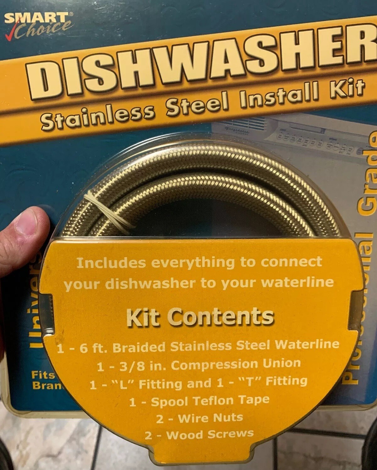 Smart Choice 6 Ft Stainless Steel Dishwasher Installation Kit