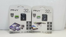 Lot of 2 PNY 32gb Prime Performance Micro SD w/ Adapter
