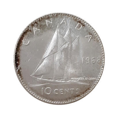 チャングン 1968 Canada 10 Cents Silver Coin (MS-64) | eBay