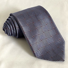 ROBERT TALBOTT TIE BEST OF CLASS PURPLE GRAY GEOMETRIC HANDSEWN SLIK NECKTIE