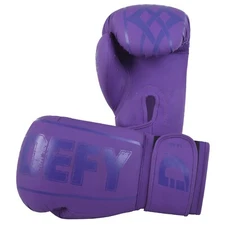 DEFY® Synthetic Leather Boxing Glove Thai Punch Training Sparring Gloves Purple