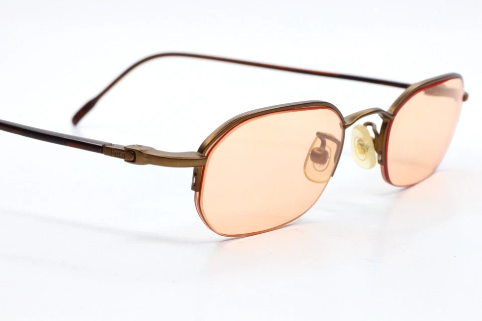 Очки солнцезащитные винтажные роскошные итальянские Polo Ralph Lauren 392 W5N коричневые половина обода 47-20 мм - Изображение 3 из 4