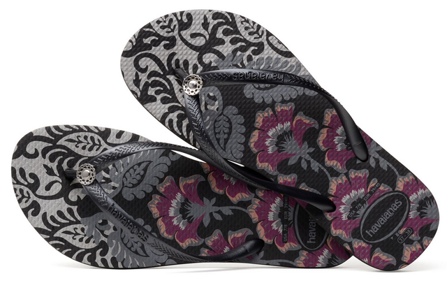 havaianas slim swarovski crystal flip flops in rose gold