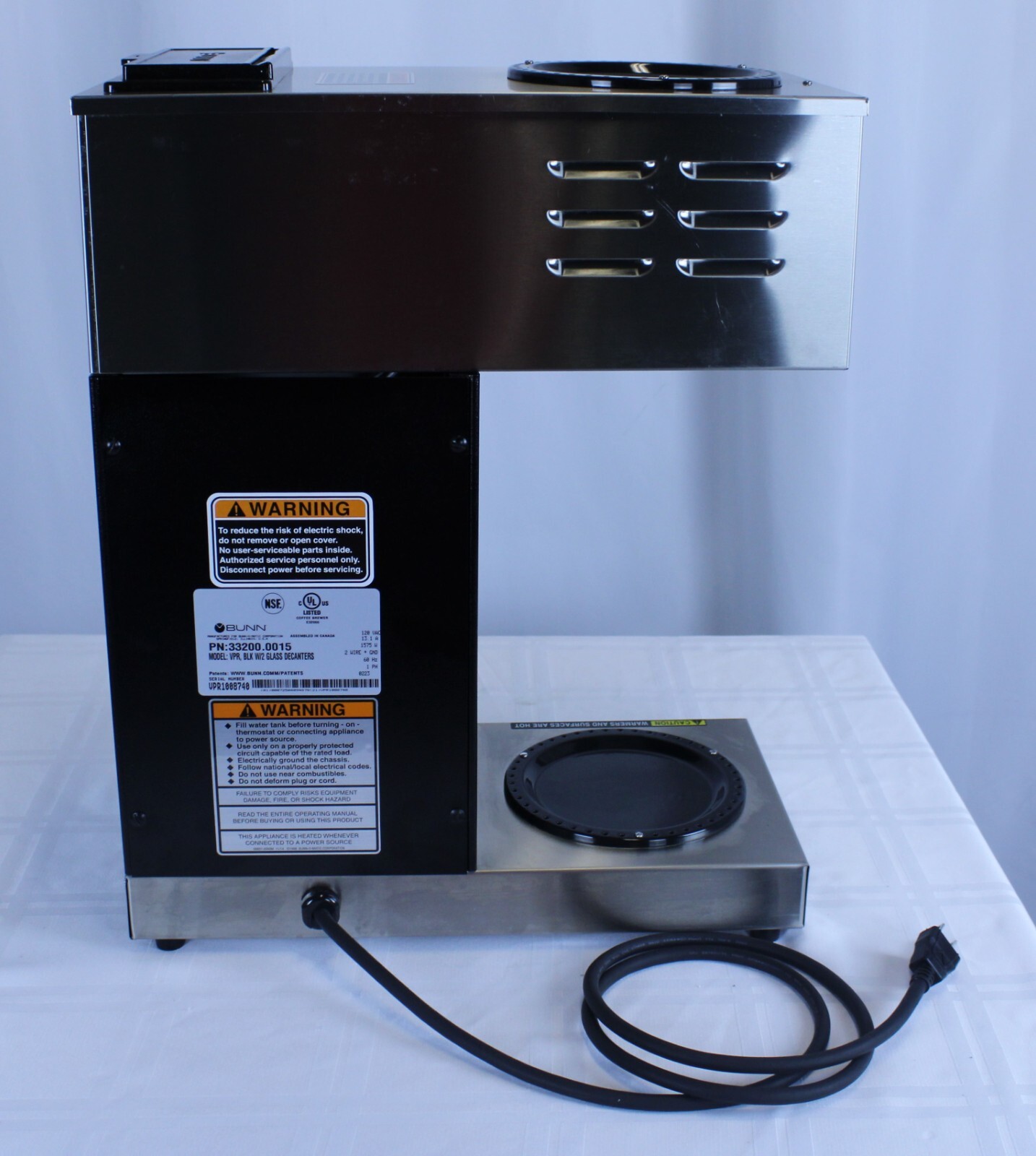 *Used* Bunn 33200.0015 VPR 12Cup Commercial Coffee Maker eBay