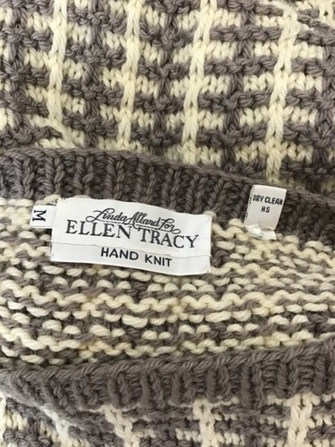 VTG Rare Linda Allard Ellen Tracy Women Size Med Wool Knit Sweater Vest Chunky - Picture 8 of 11