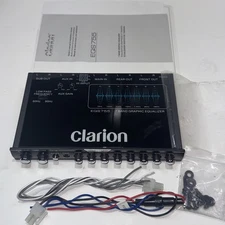 Clarion EQS755 7-Band Equalizer W/ Front 3.5mm Input W/ Manual & Cables No Box