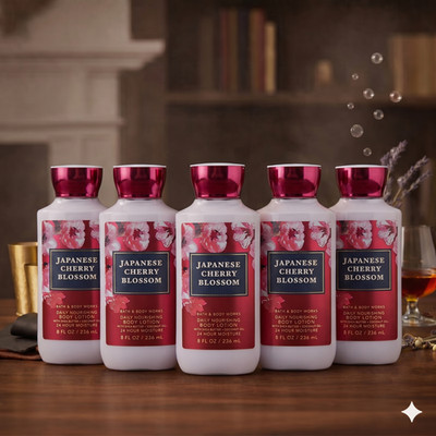 Bath & Body Works - Japanese Cherry Blossom Signature Body Lotion 8 oz (5 Pack)