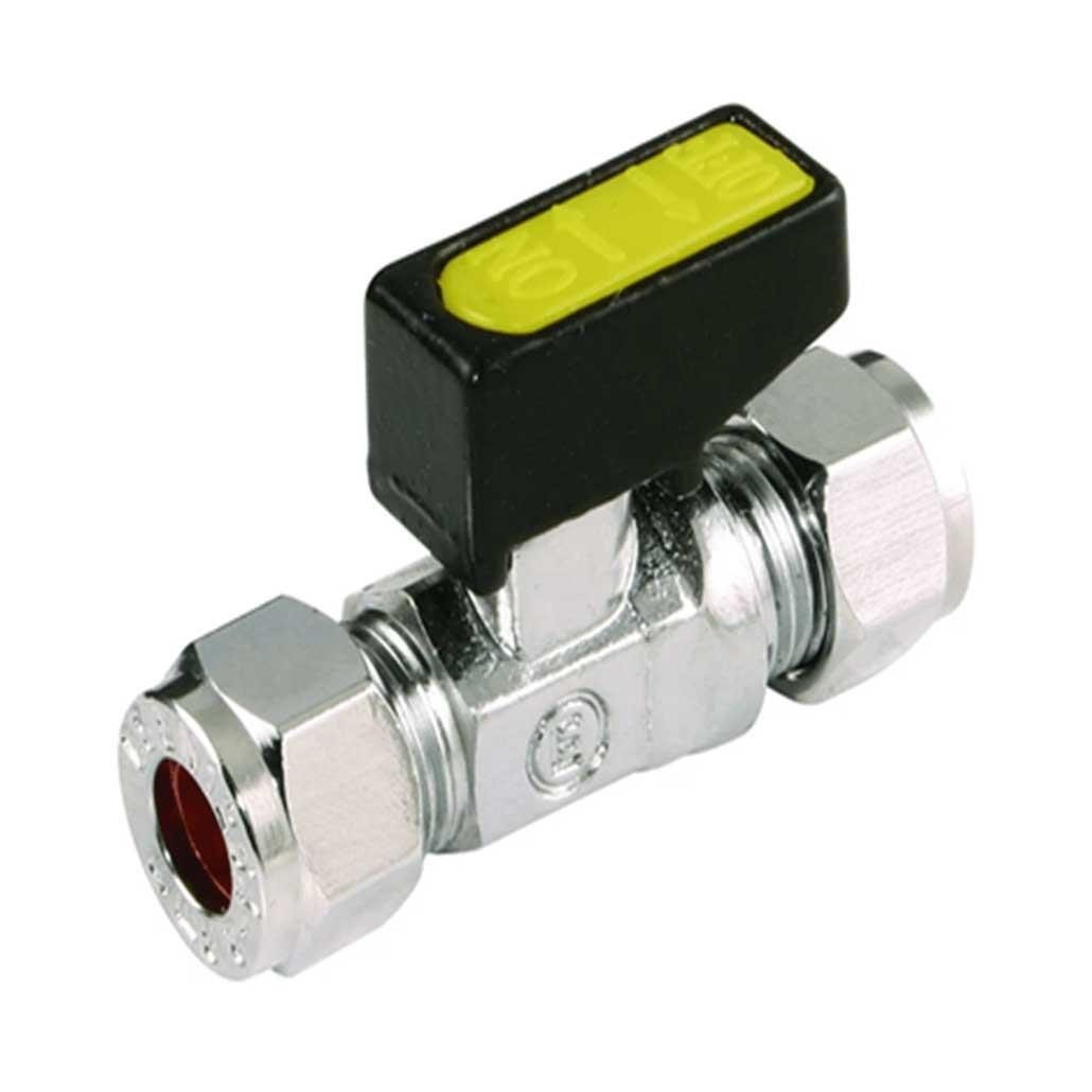 15mm Straight Mini Ball Valve Compression for Water Gas and Oil