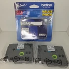 NEW GENUINE- 2-PACK BROTHER TZe-231 12mm (1/2") Black Print on White Tape LABELS