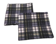 Set of 2 Blue, Yellow, White Plaid Flannel Pillowcases 20 X 31.5 Stan/queen