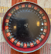 Stara gra stołowa w ruletkę – vintage / kolekcjonerska – metalowa obudowa – ok. 9 cm – DEFEK
