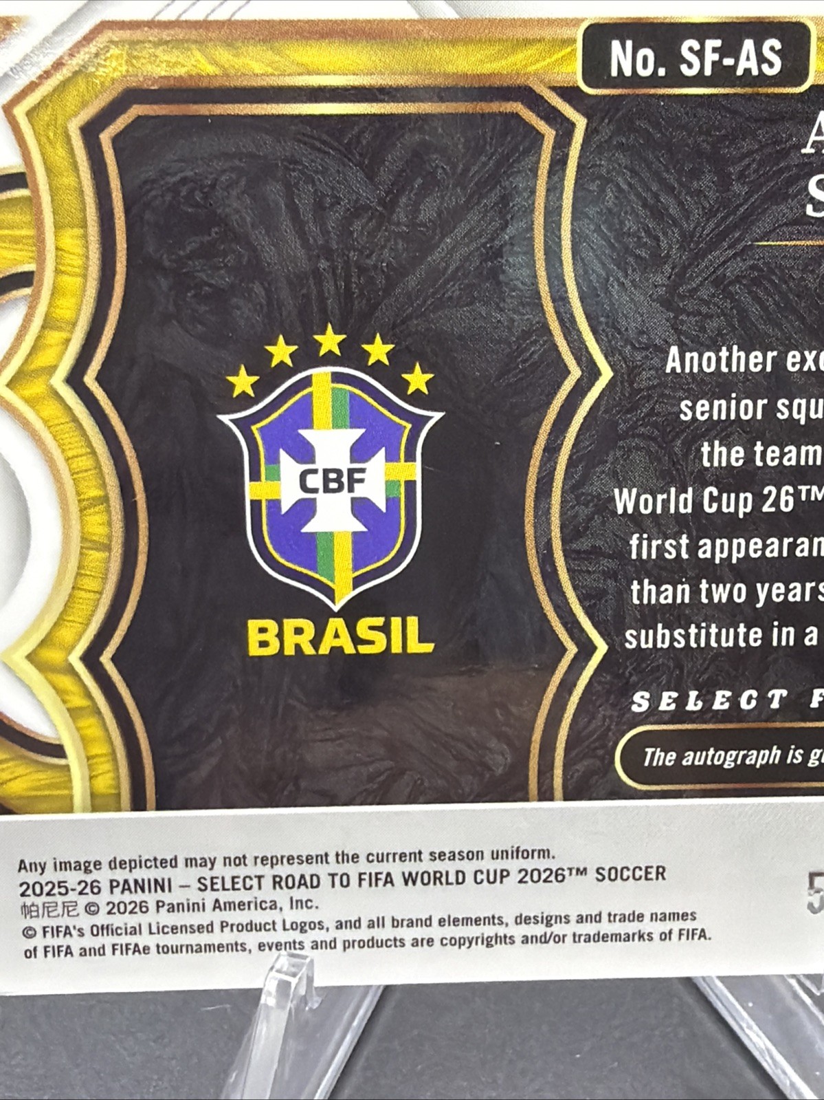 2025-26 Panini Select World Cup ANDREY SANTOS Purple Auto 58/99 💎 view 4