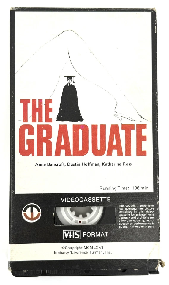 Vintage The Graduate VHS 1978 Magnetic Video Dustin Hoffman Anne Bancroft