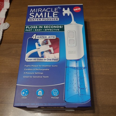 #ad #ad Miracle Smile Water Flosser Cordless Rechargeable 360° Clean 3 Settings New $27.75