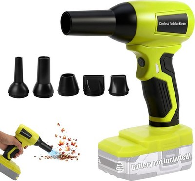 Akku-Laubbläser für Ryobi 18-V-Akku, 130.000 U/min, Jet-Blasgerät mit 5 Düsen