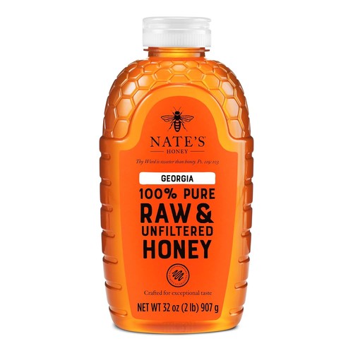 Nature Nate's 100% Pure, Raw & Unfiltered, All-natural Sweetener Honey(Pick Size