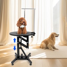 Electric Lift Dog Grooming Table 24" Rotating Desktop w/ Adjustable Overhead Arm