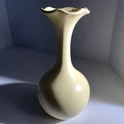 Vintage Haeger 1997 Ceramic Pale Yellow Tulip Bud Vase Mid Century Modern Style