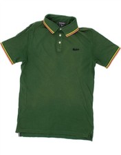 WOOLRICH Mens Polo Shirt Medium Green Cotton EP11