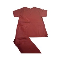 I Skrubs Scrub Set Womens XS Burgundy Top & Pants Medical Uniform Drawstring