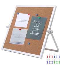 9.8 9.8 Cork Board Bulletin Board, Double Sided Pin Board with Silver Aluminu...