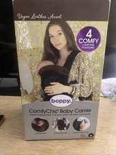 Boppy Comfychic Baby Carrier - Charcoal With Vegan Leather 4 Carrying Positions