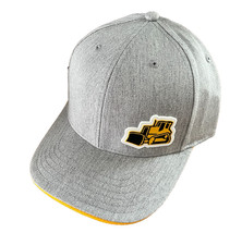 Caterpillar CAT Equipment Gray Yellow Dozer Sandwich Snapback Cap/Hat