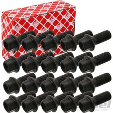20x FEBI RADSCHRAUBEN SATZ SCHWARZ 46mm KUGELBUND für ALUFELGEN & STAHLFELGEN