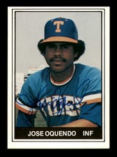Jose Oquendo Signed 1982 TCMA Rookie Card #15 Tidewater Tides. rookie card picture