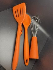 Art + Cook Silicone Cooking Spoon, Spatula And Rachel Ray Whisk - Orange