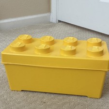 LEGO Yellow Storage Brick 8 Stud Stackable Plastic Container EMPTY
