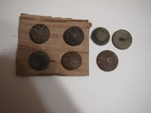 Civil War Dug Union and NY State Militia Buttons From Near Richmond