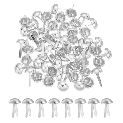 #ad 80Pcs Brads Paper Fasteners 12x20 mm Metal Round Head Split Pins Silver Tone $12.98