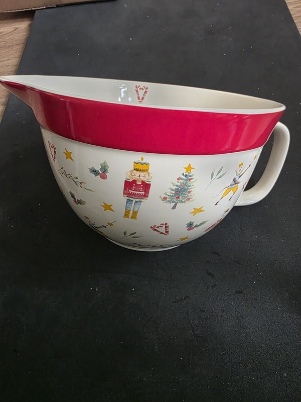 The Bake Shop LG Mixing Bowl Nutcracker Xmas Tree   Ballerina  Mice  Jug 10x6