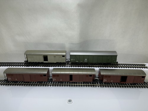 5x Märklin 29510 u. 4736 gedeckte Güterwagen, dt. Post, H0, AC, gebraucht #0279 | Zustand: Gebraucht