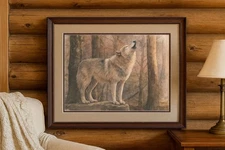 Wolf Forest Painting Wildlife Art Animal Portrait Canvas Nature Art