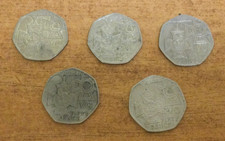 Victoria Cross Medals 50p 2006, Qty 5, Circulated, Sold as seen