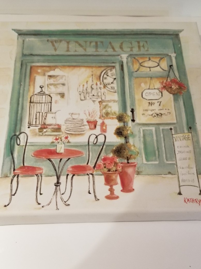 Kathryn White Whimsical Italian Embellished Giclee Painting